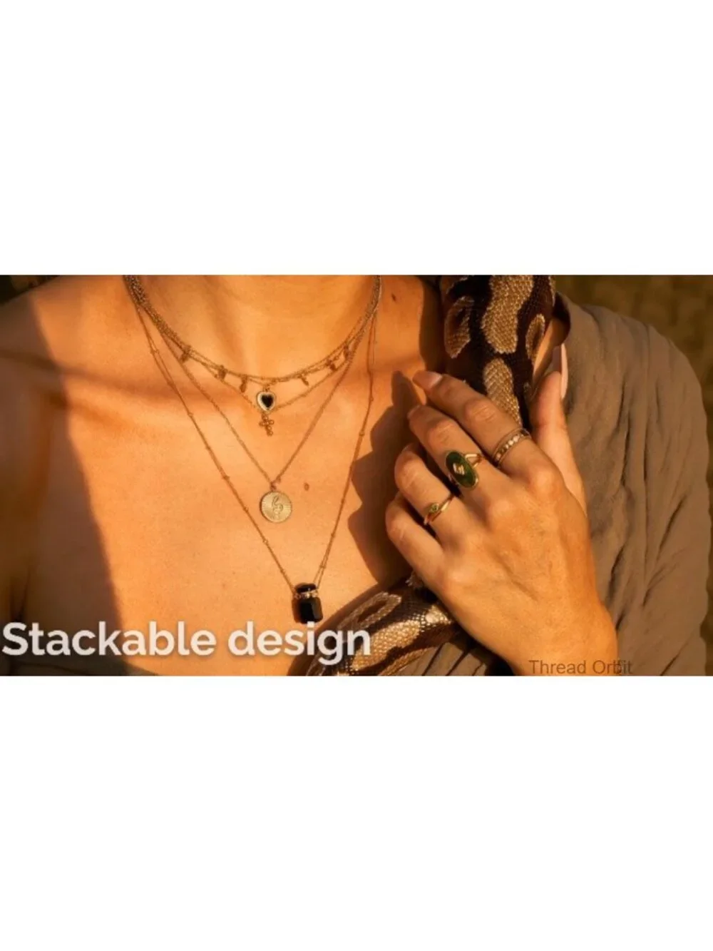 18K Gold Plated African Jade Statement Ring Stackable Adjustable